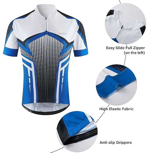 baleaf Men's Cycling Jersey Short Sleeve Bike Shirts Pockets