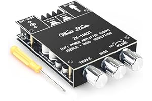 Wuzhi Audio ZK-1002T Bluetooth Amplifier Board 100W+100W Audio Amplifier Supports AUX/Bluetooth,Wide Voltage Input 12-24V