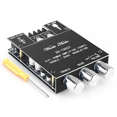Wuzhi Audio ZK-1002T Bluetooth Amplifier Board 100W+100W Audio Amplifier Supports AUX/Bluetooth,Wide Voltage Input 12-24V (Black2 ZK-1002T)