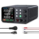 WANPTEK DC Bench Power Supply 30V 10A, Regulated Variable Lab Power Supply with Memory Presets, Encoder Knob,OCP Protection, Output Switch, 4-Digit LED, USB Fast Charge and Key Lock for Repair