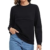 Sosolism Cotton Nursing Tops Zip Breastfeeding Sweatshirt