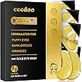 ceedoo Under Eye Patches - 24 Pairs Gold Under Eye Mask for Puffy Eyes, Dark Circles, Eye Bags, Wrinkles, Collagen Eye Gels with Rejuvenating Treatment, Valentines Day Gifts for Women