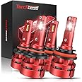 Torchbeam 9005/HB3 H11/H8/H9 Fog Bulbs Combo, 𝟒𝟒𝟎𝟎𝟎 𝐋𝐌 𝟔𝟎𝐖 𝟖𝟎𝟎% 𝐒𝐮𝐩𝐞𝐫𝐢𝐨𝐫 𝐁𝐫𝐢𝐠𝐡𝐭𝐧𝐞𝐬𝐬 9005 H11 Fog Light for ATVS, Fog Powersports Bulbs Pack of 4