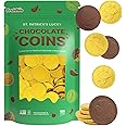 St. Patrick's Day Chocolate Coins 100 Lucky Gold Shamrock Coins Foils, Belgian Milk Chocolate Coins Bag Nut-Free (100-Pack)