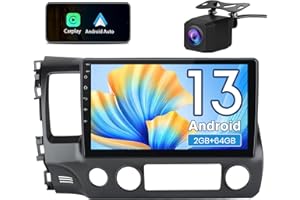 Junsun 4Core 64GB ROM Car Stereo Radio for Honda Civic 2006-2011 Android 13 with Wireless Carplay Android Auto WiFi Bluetooth