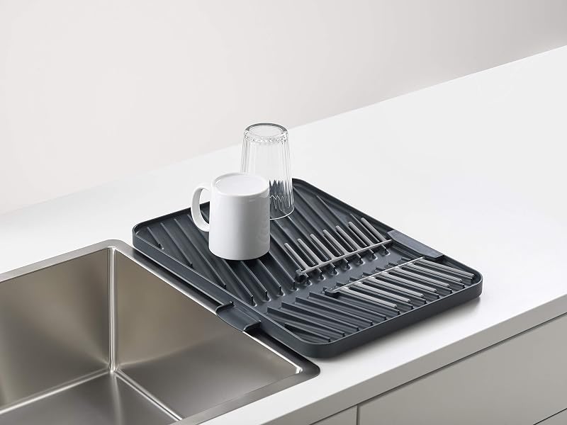 Égouttoir de vidange en plastique réglable et pliable, égouttoir avec bac d'égouttement, gris