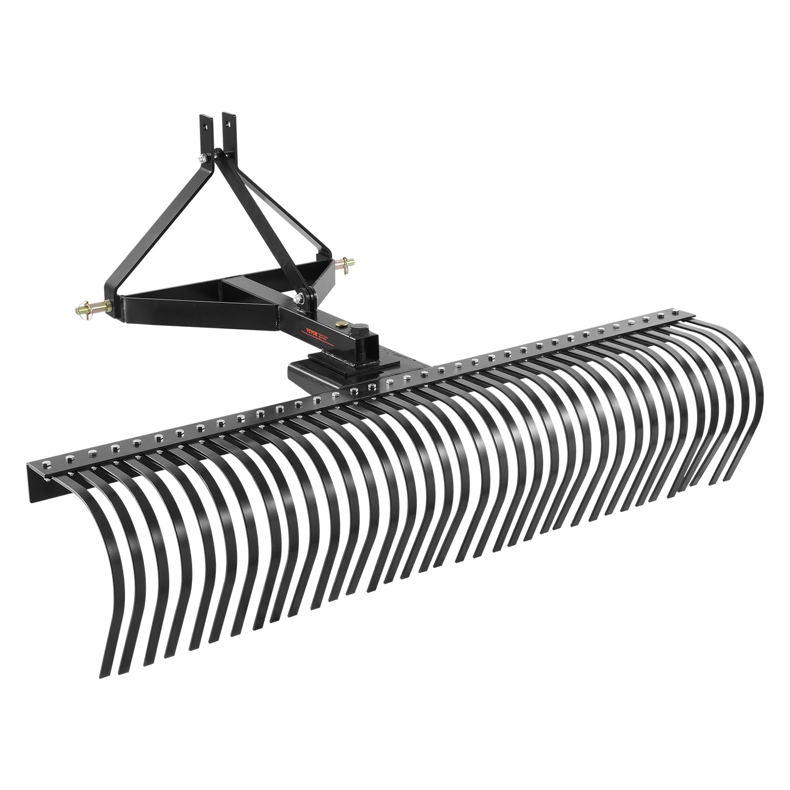 VEVOR Tow Behind Dethatcher, 72-inch 3-Point Tow Behind Lawn Dethatcher Rake with 36 Steel Tines for Tractor, Heavy Duty Landscape Rake with Attachments for Lawn, Garden, Farm, Grass, and Branches