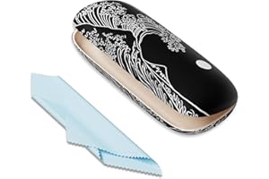 Eyeglasses Case, Portable Hard Shell Protective Case For Glasses, Glass Case for Women and Men with Cleaning Cloth