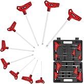 TOMMARS 9PC Metric T-Handle Hex Key Set, Ball End, 2-10mm | S2 Steel, Ergonomic T-Handle, Ball End Design, High Torque, Storage Case Included