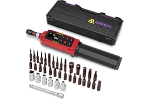 ANPUDS Digital Torque Screwdriver, 0.8-53.1in-lbs/0.09-6Nm, Electronic Adjustable Torque Screwdriver Wrench set with ±1% Accuracy, Vibration, Buzzer and LED Notification for Bike Repairing