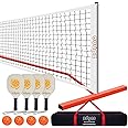 SGSPORT Portable Pickleball Net Set with 4 Pickleball Paddles, Official Size Pickleball Net, 4 Outdoor Pickleballs and Carry Bag, Weather Resistance Strong Steel Frame