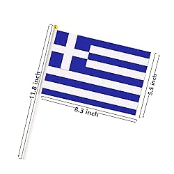 50 Pack Greece Greek on Stick Flags,Small Mini Hand