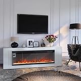 INMOZATA 60inch Electric Fireplace 3-Side Glass Recessed/Freestanding with 9 view 8