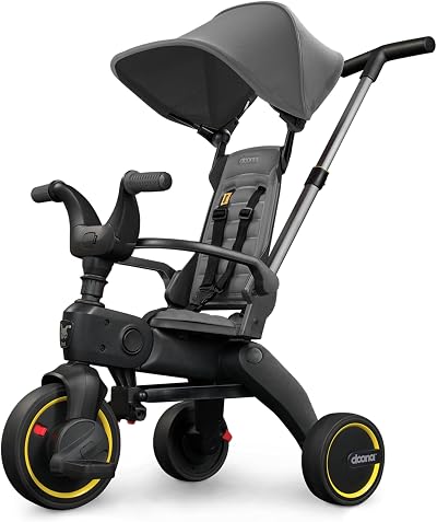Doona Liki Baby Trike S1 Premium Foldable Toddler Tricycle Grey 10 Months to 3