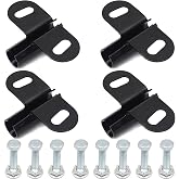 AR-PRO Wheelbarrow Axle Bracket Set (4-Pack) - Compatible with 5/8 Inch Wheelbarrow Axles - 3.27-Inch Wide by 2.17-Inch Long Bracket - Complete Set Includes Bolts and Nuts
