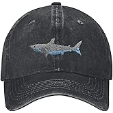 Shark Baseball Cap Funny Adventure Hats Adjustable Embroidery Cotton Vintage Novelty Truck Dad Hat for Men Women Black