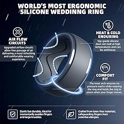 Egnaro Men's Silicone Rings 10mm Wide 2.5mm