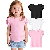 Witwot 3 Pack Toddler Girl Shirts Cotton Baby Girls T-Shirts Basic Short Sleeve Tee Tops Size 18M-5T