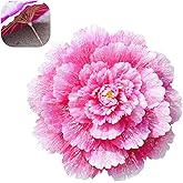 WRUIOY Dance Umbrella 27.5''×27.5'' Large Peony Flower Umbrella for Dance and Festival Celebrations (Pink)
