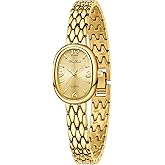 Diaofendi Petite Vintage Oval Gold Women’s Watch, Waterproof Elegant Watch with Japanese Quartz Movement, Adjustable Strap with Tool