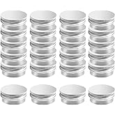 MYYZMY 20 Pack 1 oz Aluminum Tin Jar with Screw Lid 30 ml Round Refillable Containers