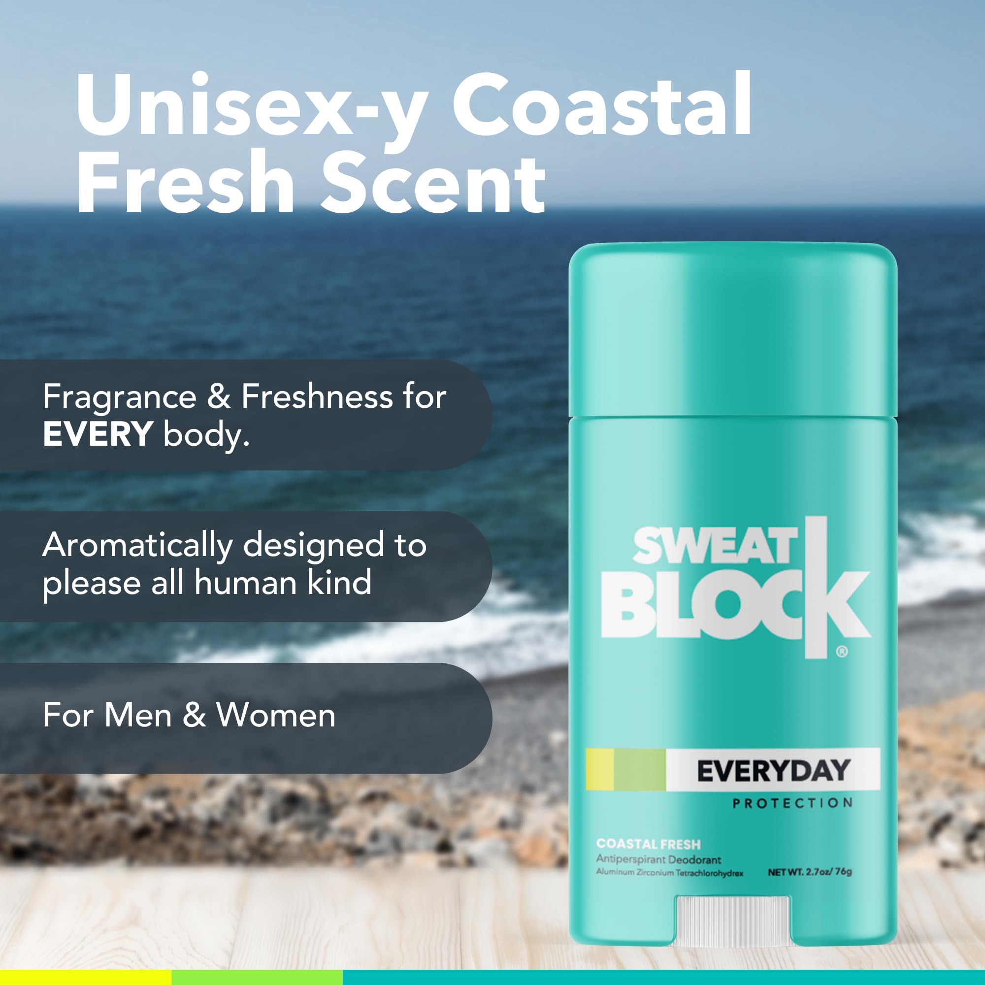 SweatBlock Deodorant Antiperspirant Stick for Men & Women 24Hour