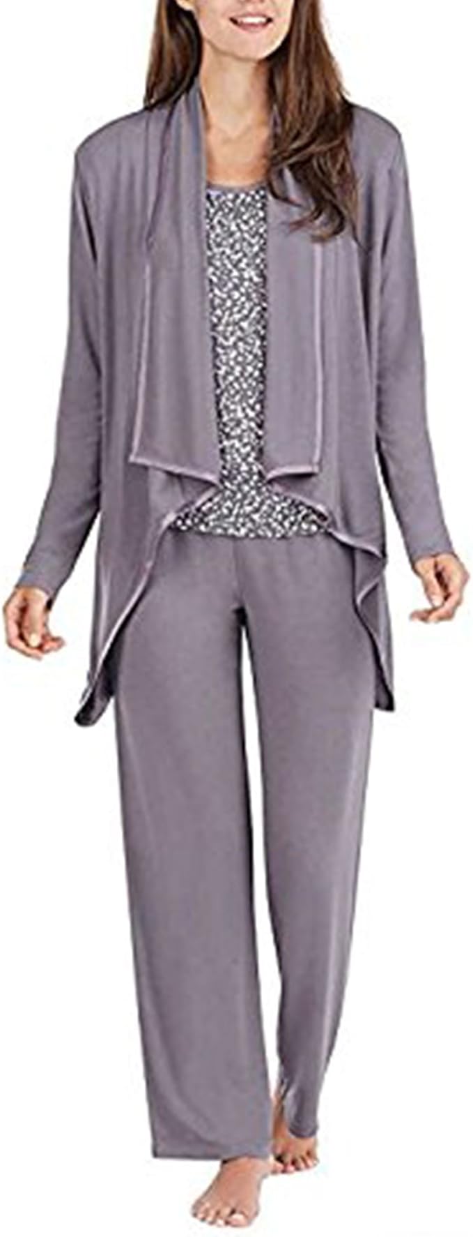 Midnight by Carole Hochman Ladies 3-Piece Pajama Set (Gray, X-Large) at