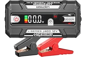 LOKITHOR J400 2000A 12V Portable Lithium Jump Starter, Car Battery Booster Pack, USB-C Powerbank Charger, and Jumper Cables for Upto 8.0-Liter Gas and 6.0-Liter Diesel Engines