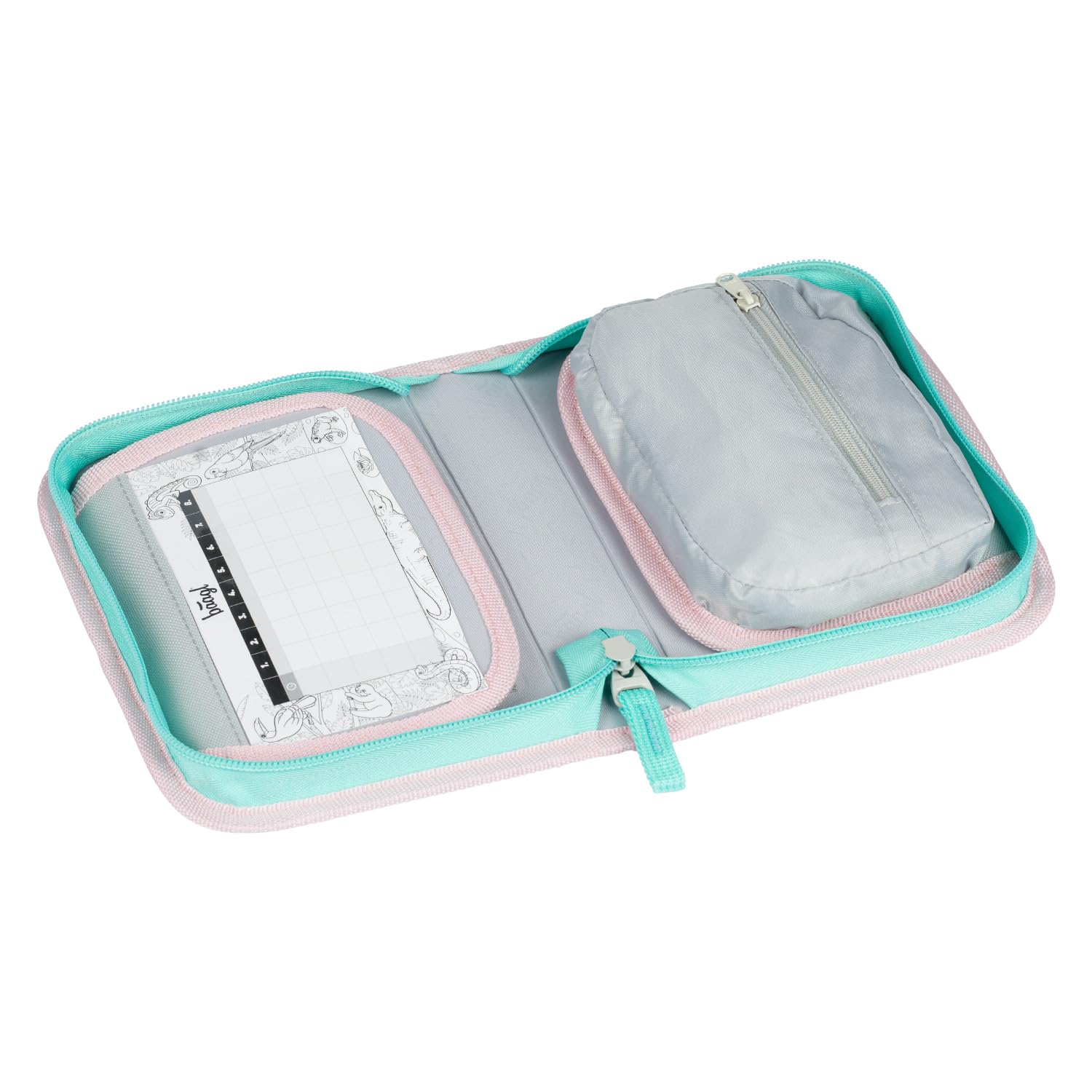 Baagl Federmäppchen für Mädchen - Schüleretui, Federtasche, Federmappe für Schreibwaren - Etui, Federpenal, Schulmäppchen (Regenbogen Rosa) 3