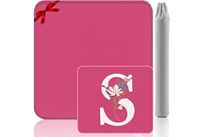 Gedgan Mahjong Mat | Neoprene Anti-Slip Noise Reduction, Simple Design & Embroidery | 32.4x32.4 Inch Pink | Perfect for Mahjong, Board Games & Tile Games | Elegant Gift(Custom S Letter)