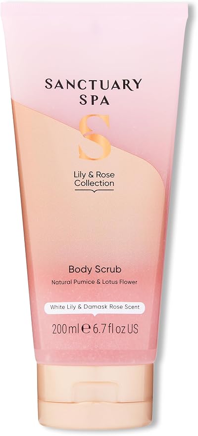 SANCTUARY Lily & Rose Body Scrub 200ml Cruelty Free Vegan Exfoliating Gel