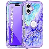Casetego for iPhone 16 Plus Case,Three Layer Heavy Duty Sturdy Shockproof Protection Full Rugged Hard PC+Soft TPU Bumper Protective Girls Case for Apple iPhone 16 Plus 6.7 inch,Cobalt Violet