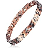 Feraco Copper Ankle Bracelet for Women, 99.99% Pure Copper Magnetic Anklet with 3500 Gauss Neodymium Magnet, Adjustable Jewelry (X Shape with Crystals)