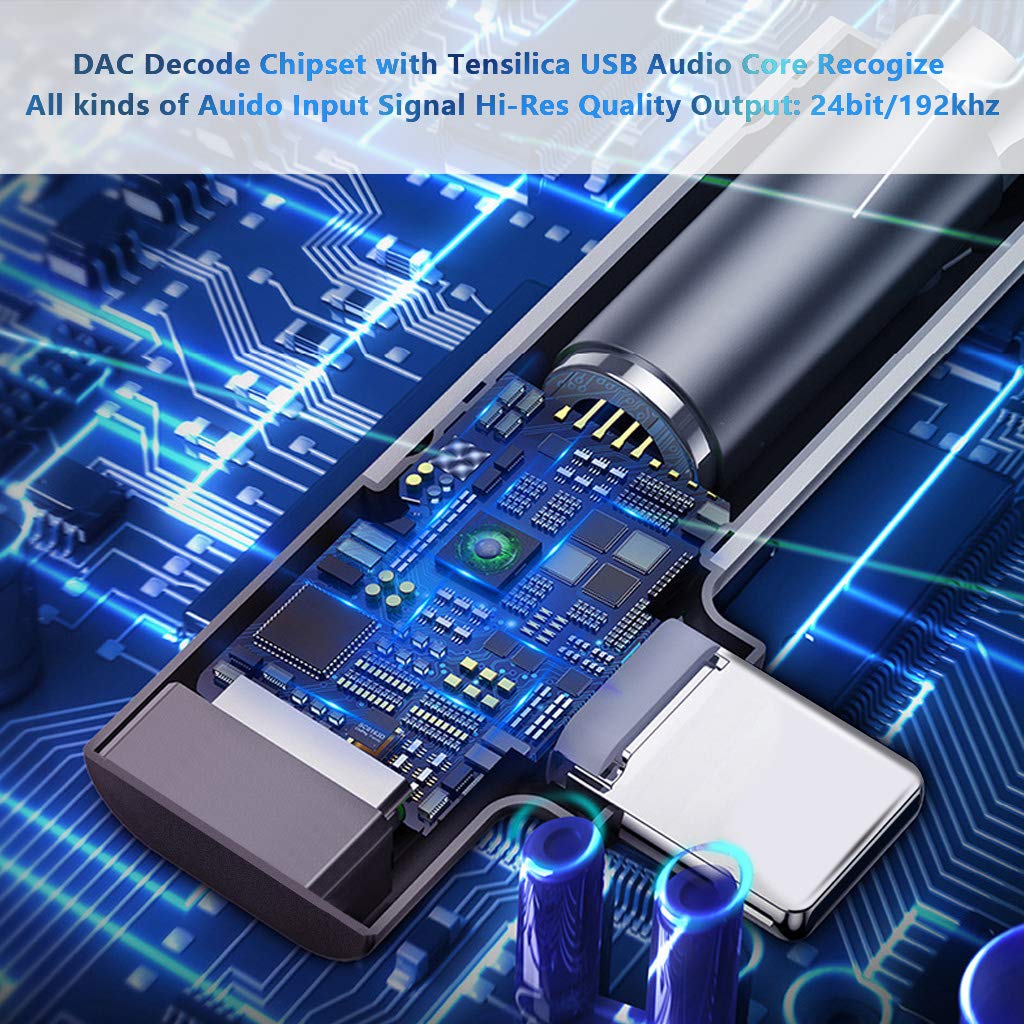 USB C to 3.5mm Audio Adapter, Mxcudu USB C Male to 3.5mm Female Headphone Jack Audio Adapter Stereo Earphone Dongle Compatible with Google Pixel 3/3XL/2/2XL, OnePlus 6T and More (Black)