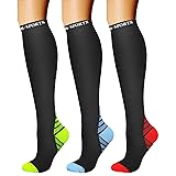 CHARMKING Compression Socks (3 Pairs) 15-20 mmHg is