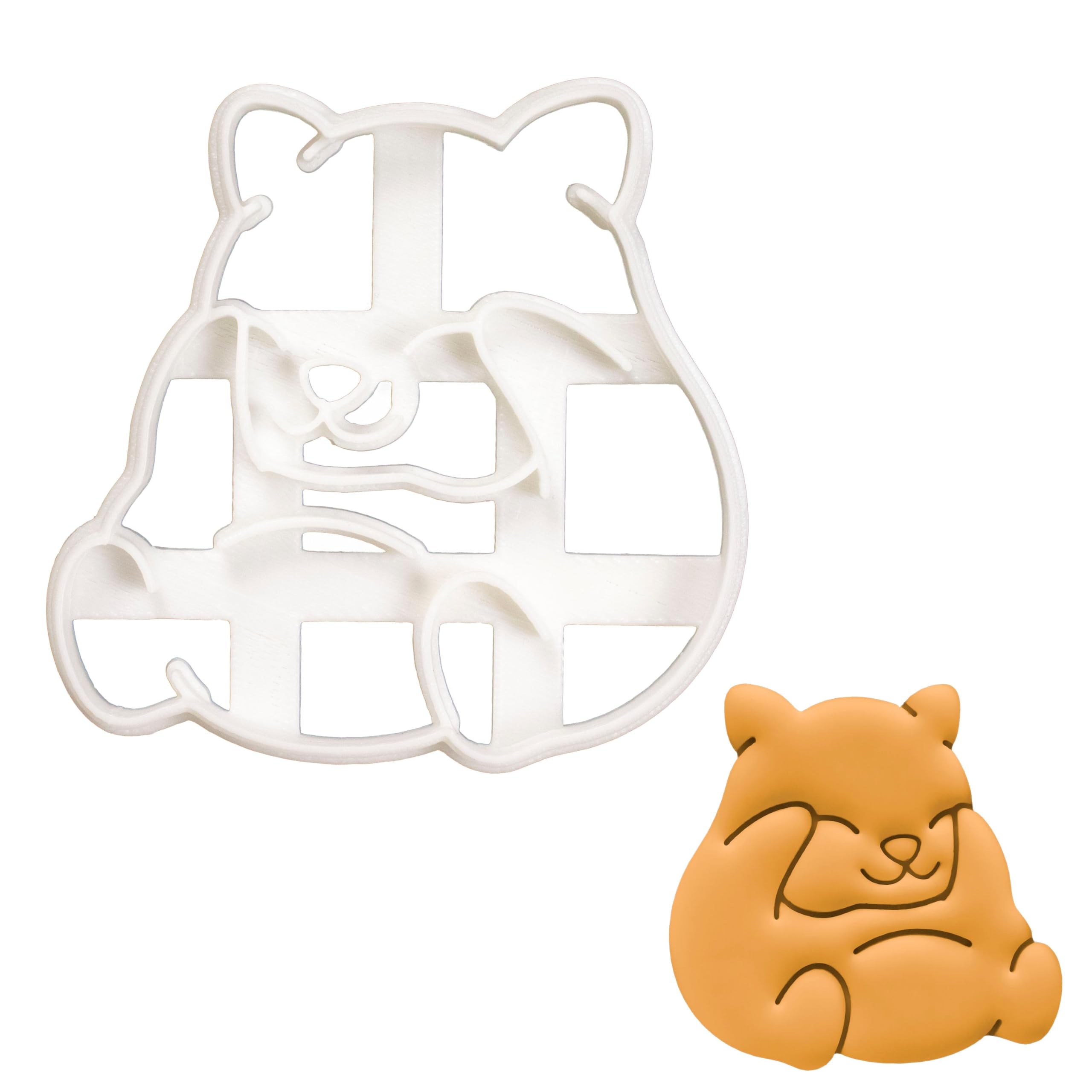BAKERLOGY Hamster Grooming Cookie Cutter - Detailed Biscuit Cutter Design for Baking and Crafts, Ideal on Fondant, Dough, Clay