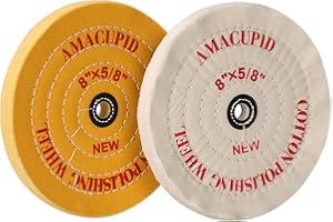 Amacupid Cotton Buffing Wheel Kit 8 inch. for Bench Grinding Wheel Polishing Machines. Polishes Jewelry, Glass, Tools and More. 5/8 inch Arbor