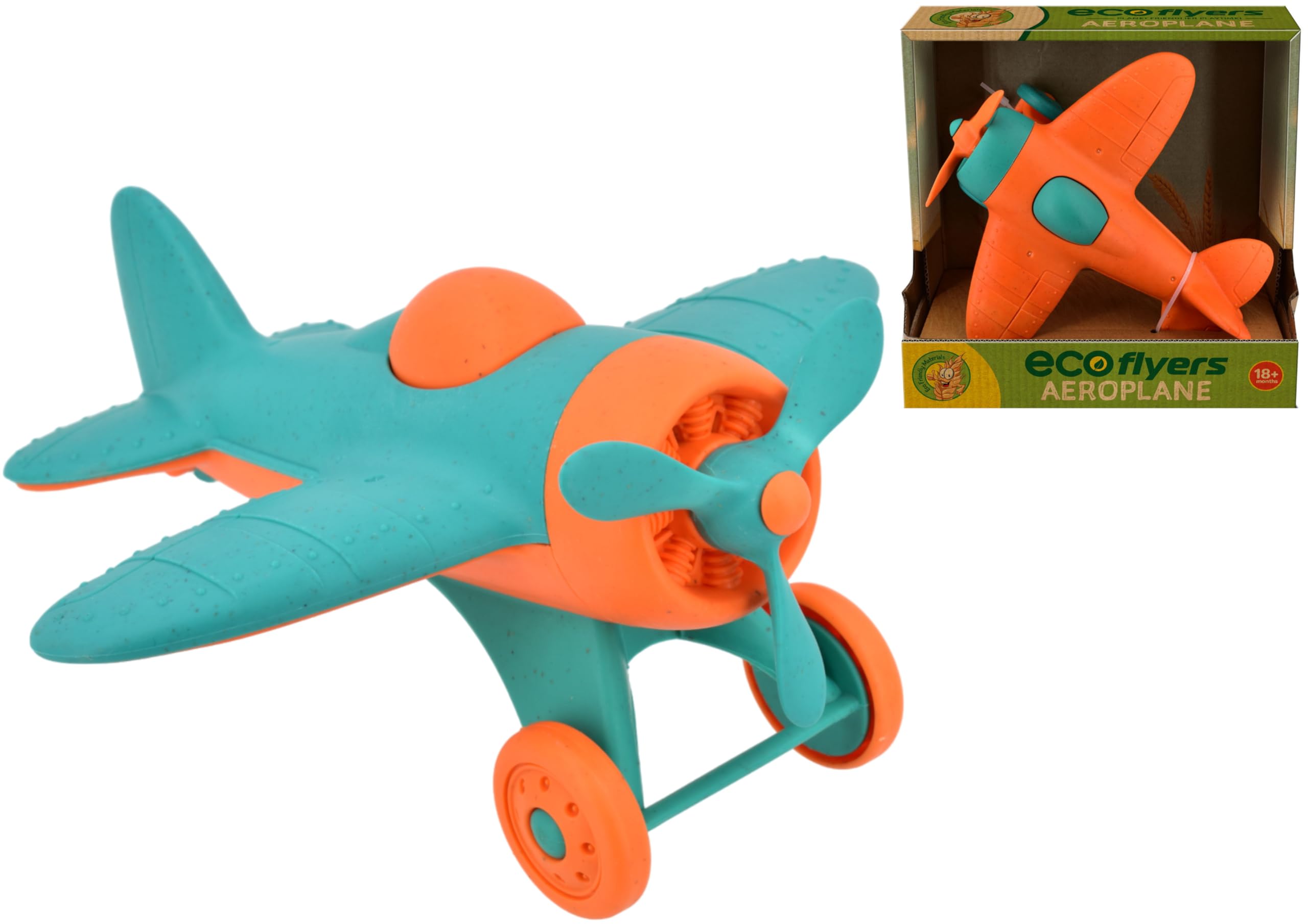 KandyToys Eco Flyers Aeroplane Toy | Recyclable Plane for Kids | Bioplastic Aeroplane made from Wheat | Comes in 2 Colours - 1 sent at Random โ image 1