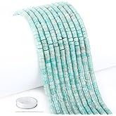 Natural Amazonite Heishi Spacer Beads Loose Semi Precious Flat Round Gemstone Disc Shape Stone for Beading Jewelry Making 4x2mm 15.5"