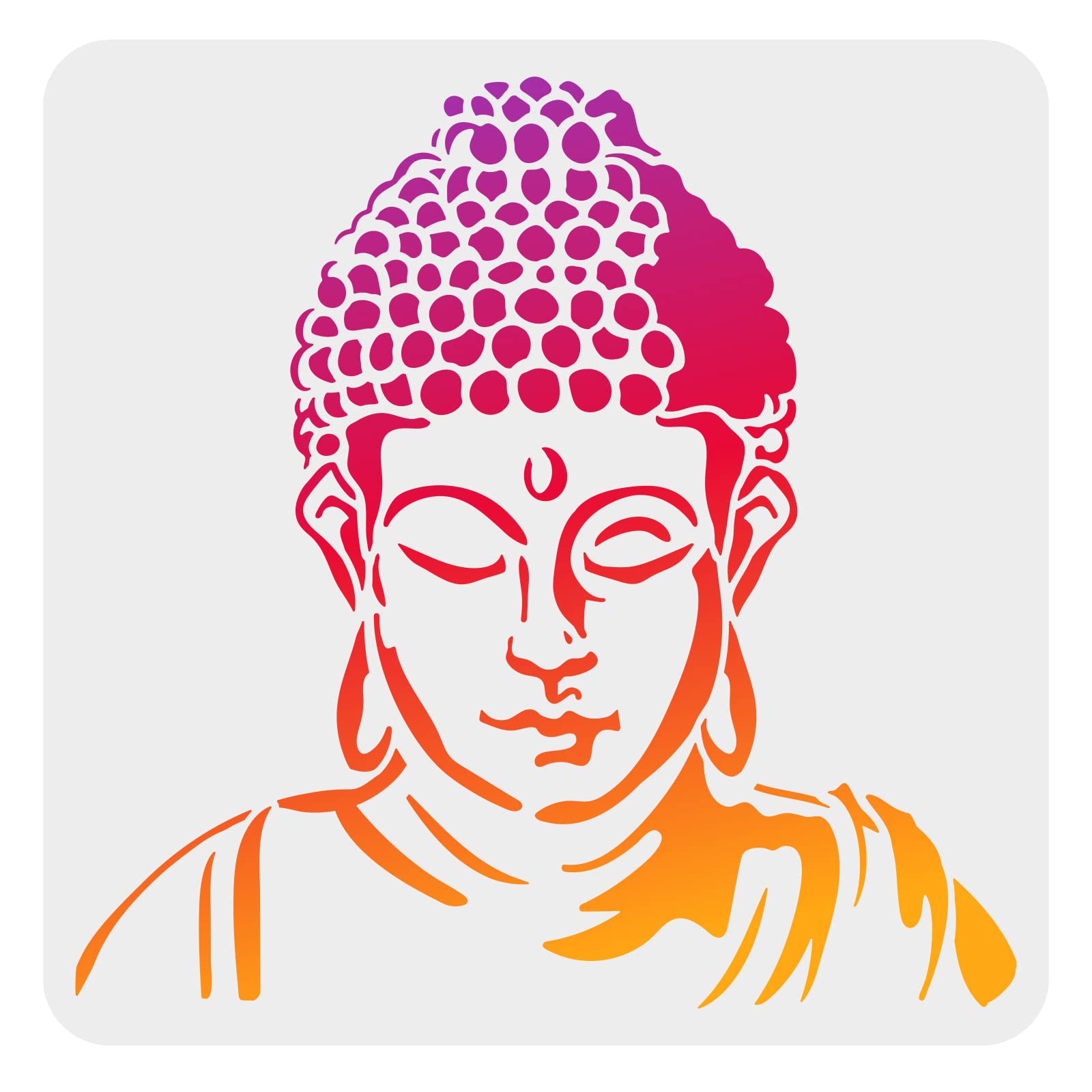 FINGERINSPIRE Buddha Painting Stencil 30x30cm Hollow Out Oriental Buddha Craft Stencil Reusable Buddha Head Stencil Template for Painting on Wall, Photo Album, Paper, Wood Signs