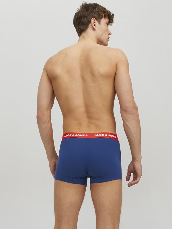 Cuecas boxer masculinas jack & jones jaclee trunks 5 pack, azul (estate blue), xl (pacote de 5)