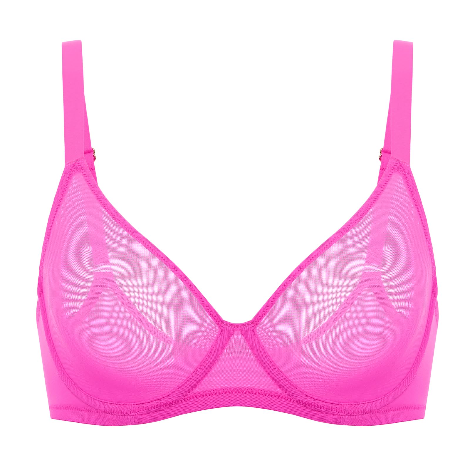 DELIMIRA Women's Cosnufy Sheer Mesh Bra Full