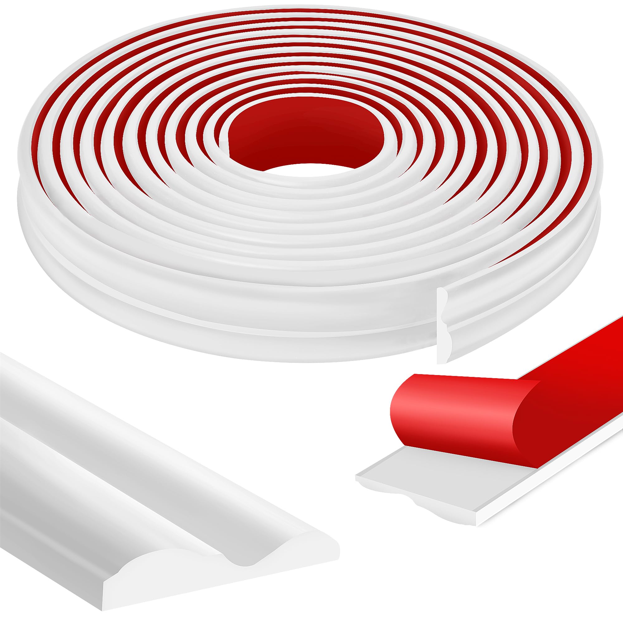 Photo 1 of moonoom 20 Ft x 1.6''Wall Decoration Molding Trim,Self-Adhesive 3D Chair Rail Panel Molding, Flexible DIY Wall Trim for Walls Mirror Window Frame and Home Decoration