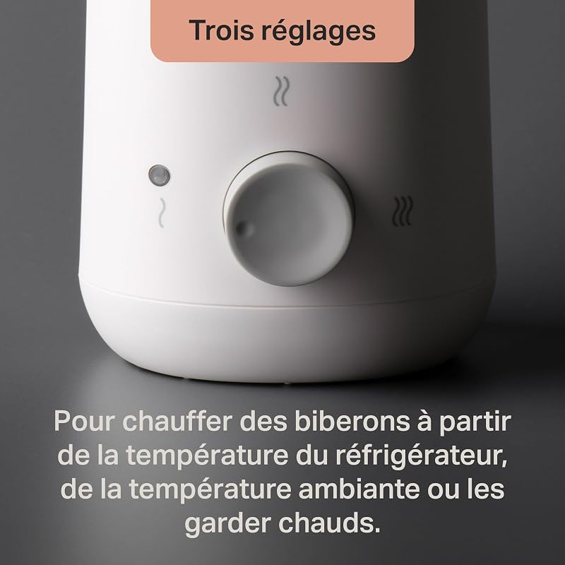 Easiwarm Chauffe-biberons et Petits Pots Électrique, Blanc, Réchauffe les Biberons en Quelques Minutes, Minuteur Automatique, Un Cadran