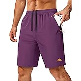 MAGCOMSEN Men's Hiking Shorts 9" Quick Dry Lightweight Running Shorts with Zipper Pockets for Workout Athletic Sport