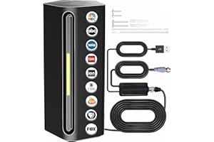 TV Antenna Indoor, HD Digital Antenna for All Smart/Old TV, 500+ Miles Range, with Amplifier Signal Booster 360° Degree Recep