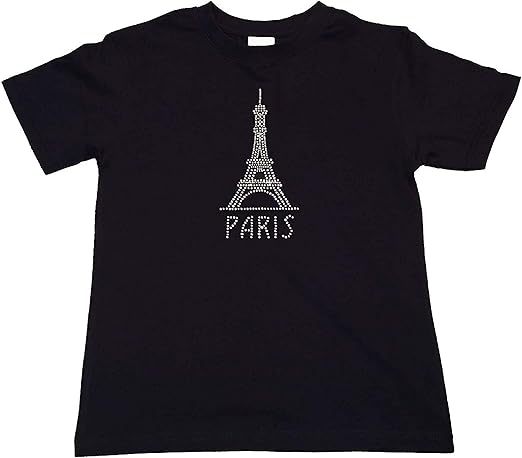 Amazon Com Girl S Fashion T Shirt With Paris Eiffel Tower In