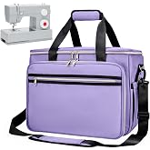 Anitor Sewing Machine Carrying Case with Removable Bottom Padding | Sewing Machine Bag Fits for Singer, Brother, Janome, Most Standard Sewing Machines, Sewing Accessories, Purple，(Bag Only)