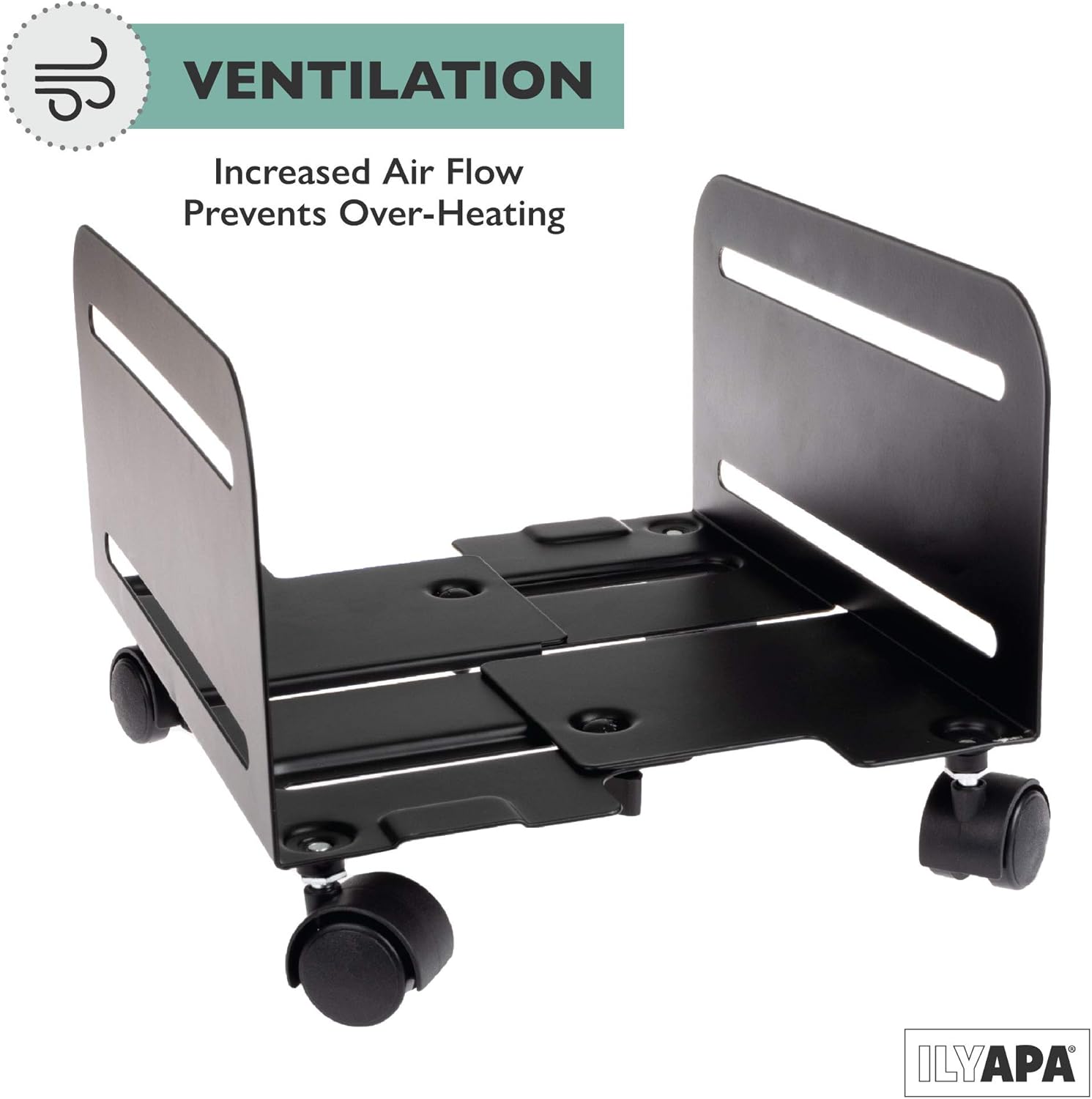 PC Computer Tower Stand with Wheels - Mobile CPU Holder Cart for Desktop : Office Products
