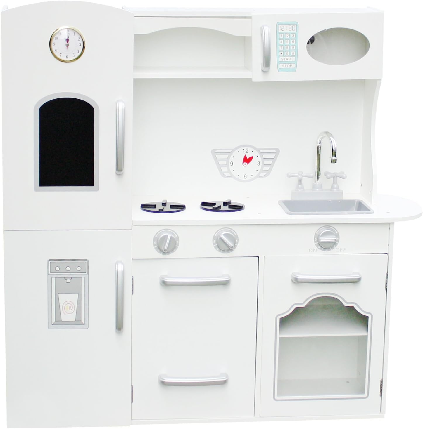 Vintage Large Kids Girls White Wooden Kitchen Toys Pretend role play set - White 102*34*105cm